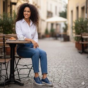 Women’s Navy Slip-On Platform Sneakers